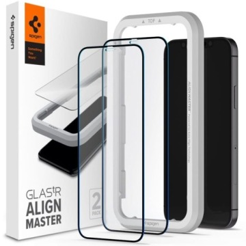 Szkło do etui Spigen Glas.tR Slim FC AM 2-Pack iPhone 12 Pro Max, czarne