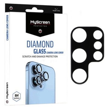 Szkło hartowane na aparat MyScreen Diamond Glass Camera Lens Cover dla Galaxy S22 Ultra, czarne