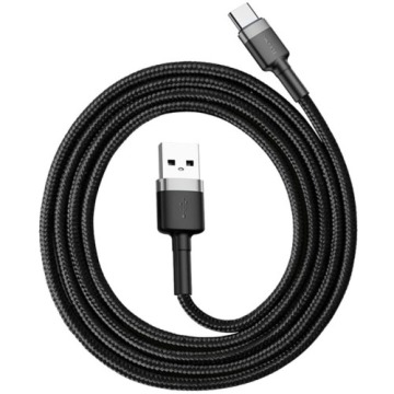 Kabel Baseus Cafule 3A USB-A do USB-C 1m, czarno-szary