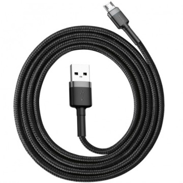 Kabel Baseus Cafule 2,4A USB-A do Micro USB 1m, czarno-szary