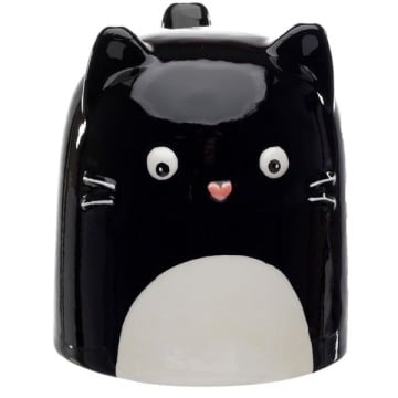 Czarny kot - porcelanowy kubek odwracany