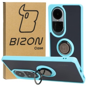 Etui z uchwytem na palec Bizon Case Hybrid Ring do Oppo Reno10 / 10 Pro, przydymione z jasnoniebiesk