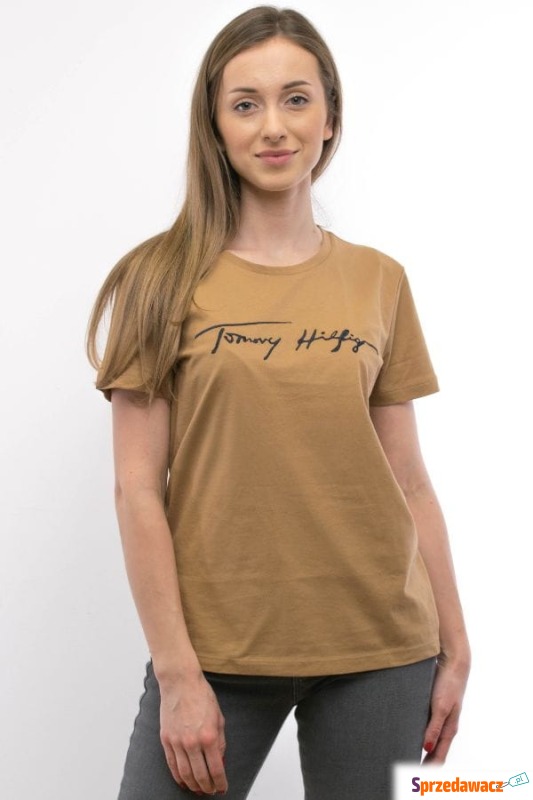 
T-shirt damski Tommy Hilfiger XW0XW02857 khaki - Bluzki, koszule - Grudziądz