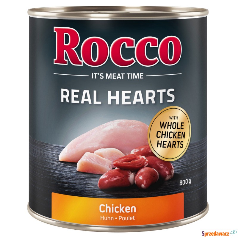 Rocco Real Hearts, 6 x 800 g - Kurczak z całymi... - Karmy dla psów - Słupsk