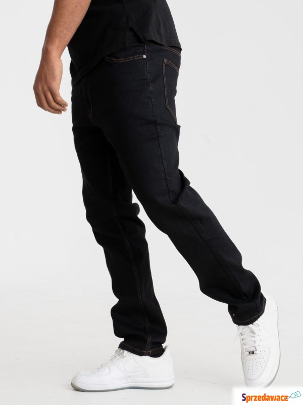 Spodnie Jeansowe Regular Męskie Czarne Prosto... - Spodnie męskie - Jastarnia