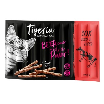 Pakiet Tigeria Sticks paluszki, 30 x 5 g - Wołowina i wątróbki