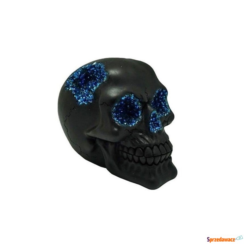 Czarna czaszka niebieski kryształ - figurka d... - Figurki, rzeźby - Paczkowo
