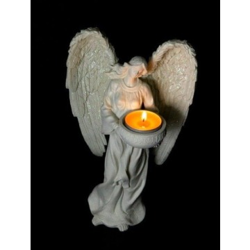 świecznik gotycki anioł jasny 24cm