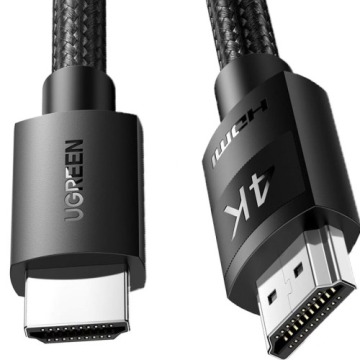 Kabel nylonowy Ugreen przewód HDMI - HDMI, 4k / 60Hz, 1 m, czarny
