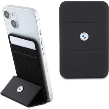 Portfel BMW Wallet Card Slot Stand Signature Collection do iPhone, MagSafe, czarny