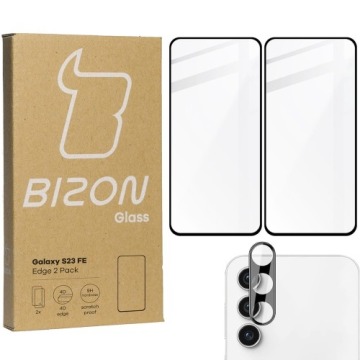 2x Szkło + szybka na aparat BIZON Edge 2 Pack do Galaxy S23 FE