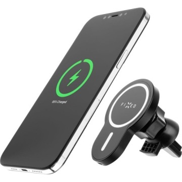 Uchwyt samochodowy magnetyczny z ładowaniem Qi Fixed MagClick 7,5W/ 15W do iPhone z MagSafe, czarny