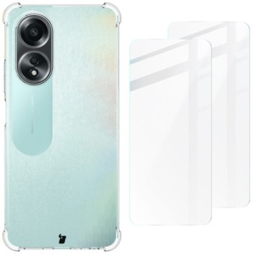 Etui + 2x szkło Bizon Case Clear Pack do Oppo A58 4G, przezroczyste