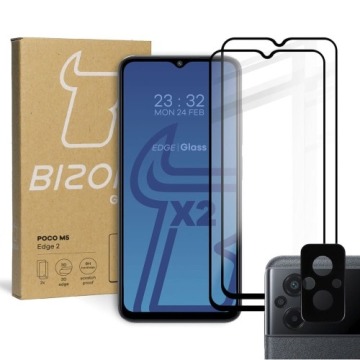 2x Szkło + szybka na aparat BIZON Edge 2 do Xiaomi Pocophone M5