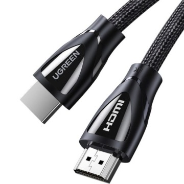 Kabel nylonowy Ugreen HD140 przewód HDMI 2.1, 8K / 60Hz, 1.5 m, czarny
