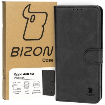 Etui Bizon Case Pocket do Oppo A58 4G, czarne