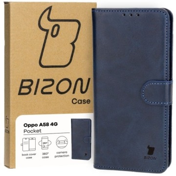 Etui Bizon Case Pocket do Oppo A58 4G, granatowe
