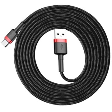 Kabel Baseus Cafule 2A USB-A do USB-C 2m, czarno-czerwony