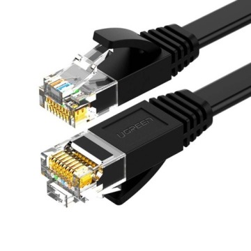 Kabel sieciowy płaski LAN Ethernet Ugreen RJ45 Cat 6 UTP, 1000Mbps, 5m, czarny