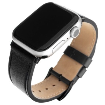 Skórzany pasek Fixed Leather Strap do Apple Watch 49/45/44/42 mm, czarny