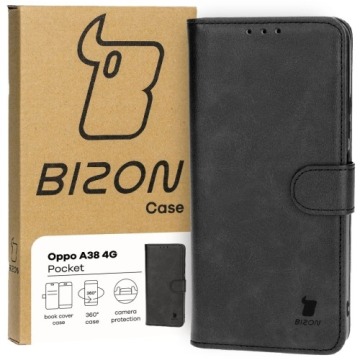 Etui Bizon Case Pocket do Oppo A38 4G, czarne