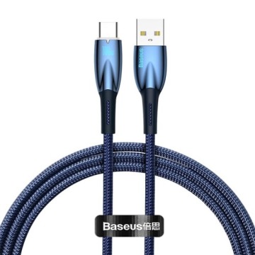 Kabel Baseus Glimmer Series 100W USB-A do USB-C 1m, niebieski
