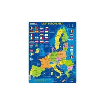 Puzzle Układanka Unia Europejska - Mapa, Flagi Larsen