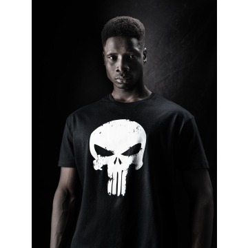 Koszulka Z Krótkim Rękawem Męska Czarna Marvel Comics Punisher Crushed Logo