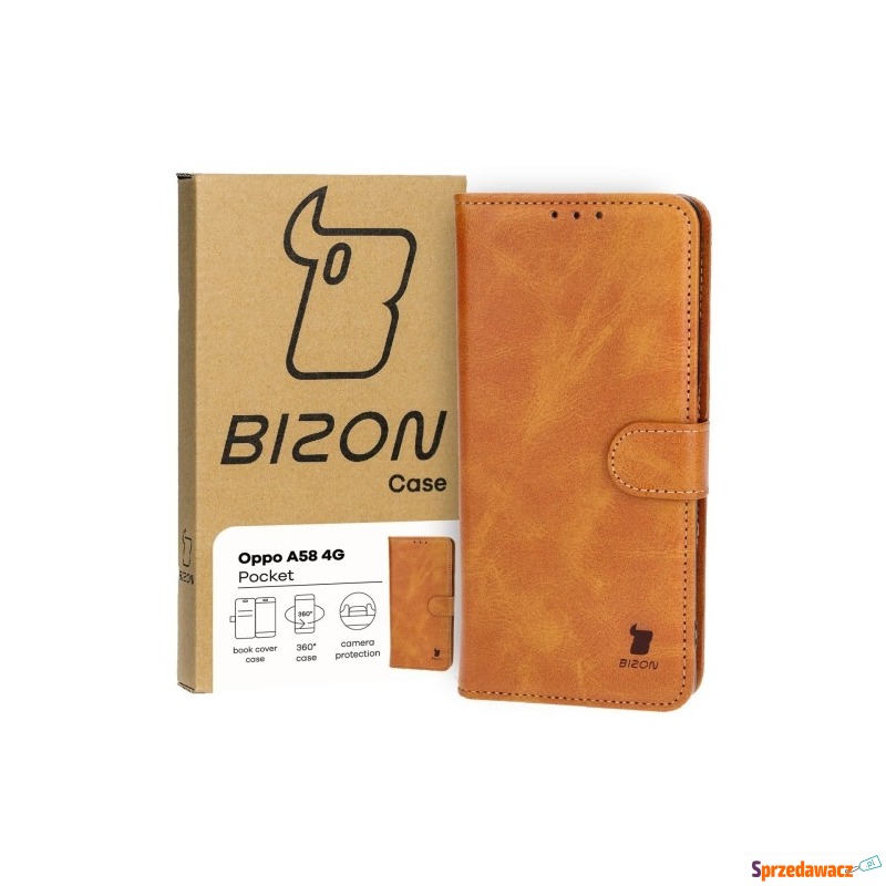 Etui Bizon Case Pocket do Oppo A58 4G, brązowe - Etui na telefon - Grudziądz