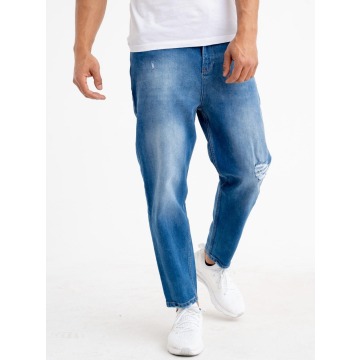 Spodnie Jeansowe Breezy Destroy Pocket Niebieskie Wycierane