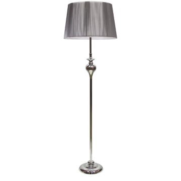 Lampa podłogowa z abażurem Candellux Gillenia 1x60W E27 srebrna 51-11947