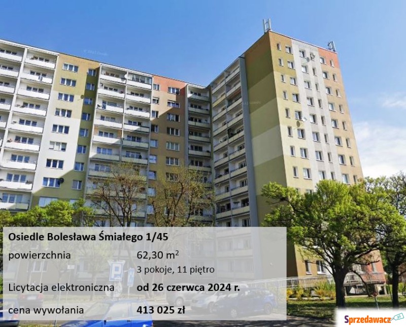 Mieszkanie trzypokojowe Poznań - Piątkowo,   62 m2, 11 piętro - Sprzedam