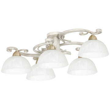 Plafon lampa sufitowa Luminex Aurora White 5x60W E27 srebrny/biały/mosiądz 5972