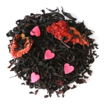 Najlepsza liściasta sypana herbata czarna TRUSKAWKOWE SERDUSZKO 100g
