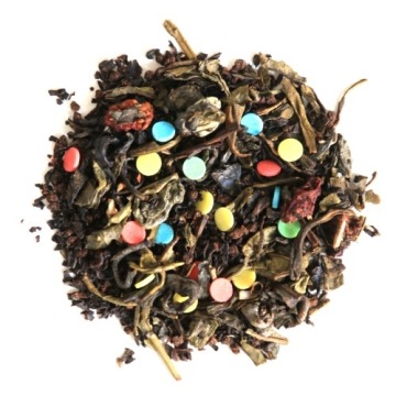 Najlepsza liściasta herbata czarna sypana URODZINOWA konfetti cukrowe dekorki 200g