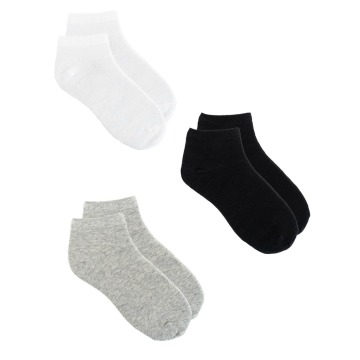 Zestaw 3 Par Niskich Skarpet Męskich Czarne Białe Szare Urban Socks No Logo