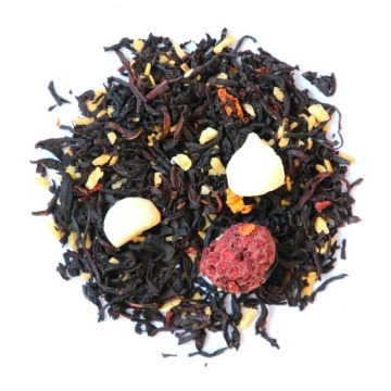 Najlepsza liściasta czarna herbata Malinka Na Torcie kokos płatki róż 120g