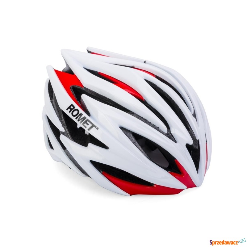 Kask rowerowy ROMET 109 biało czerwony rozm M... - Kaski rowerowe - Radom