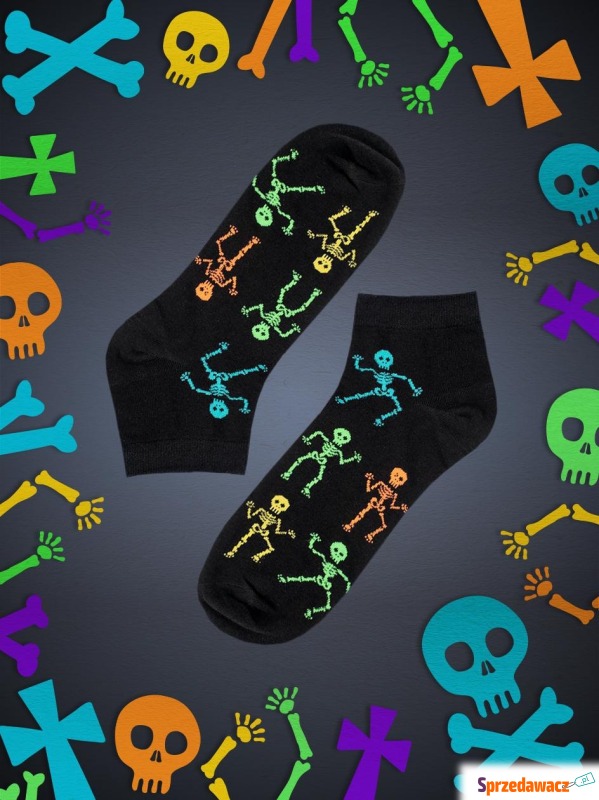 Niskie Skarpetki Męskie Czarne Urban Socks Skeleton - Skarpety damskie - Łódź