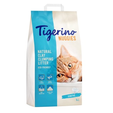 Tigerino Nuggies Sensitive, żwirek dla kota - bezzapachowy - 2 x 14 l