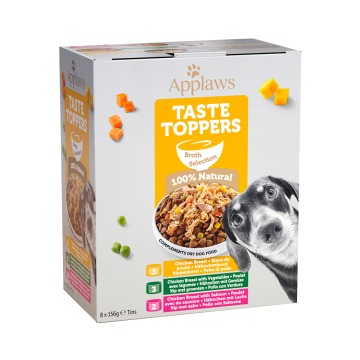 Pakiet mieszany Applaws Taste Toppers, 8 x 156 g - Pakiet mieszany w bulionie