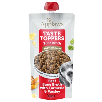 Applaws Taste Toppers, 6 x 200 ml - Bulion z kości wołowych z kurkumą i pietruszką