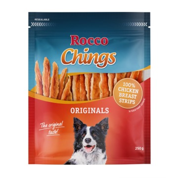 Rocco Chings Originals mięsne paski do żucia - Filet z kurczaka w paskach, 250 g