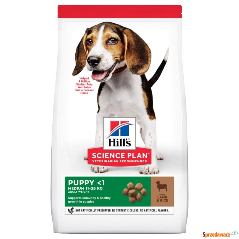 Hill's Science Plan Puppy <1 Medium, jagnięcina... - Karmy dla psów - Wałbrzych