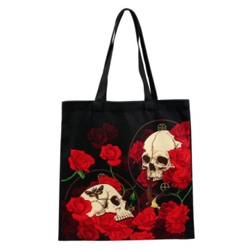 Czaszki i róże - torba na zakupy z materiału