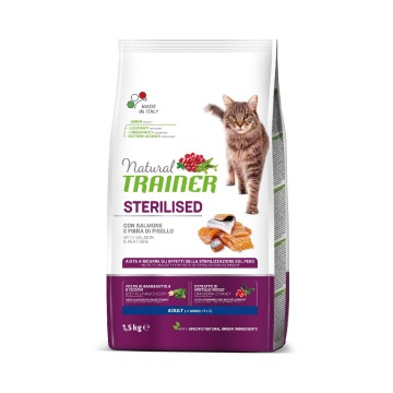 Karma sucha TRAINER natural cat sterilised salmon 10 kg