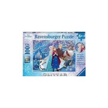  Puzzle XXL 100 el. Kraina Lodu Błyszczący śnieg Brokat Ravensburger