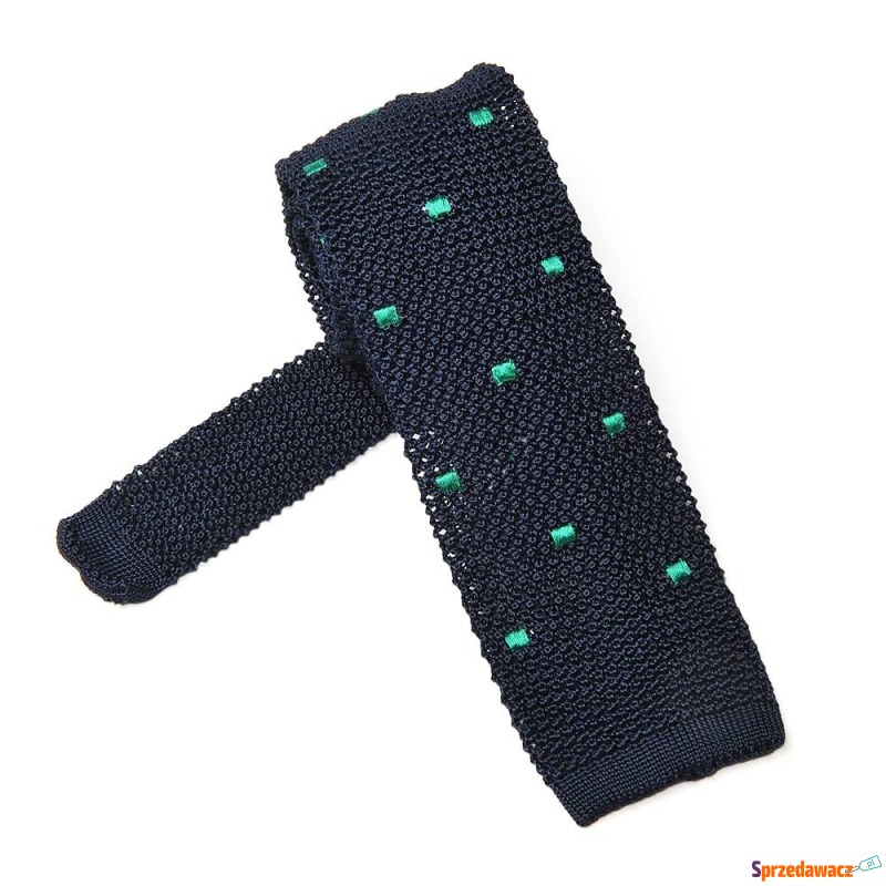 Granatowy krawat knit w zielone...