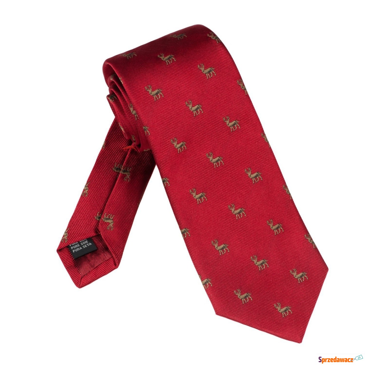 Elegancki czerwony krawat jedwabny...