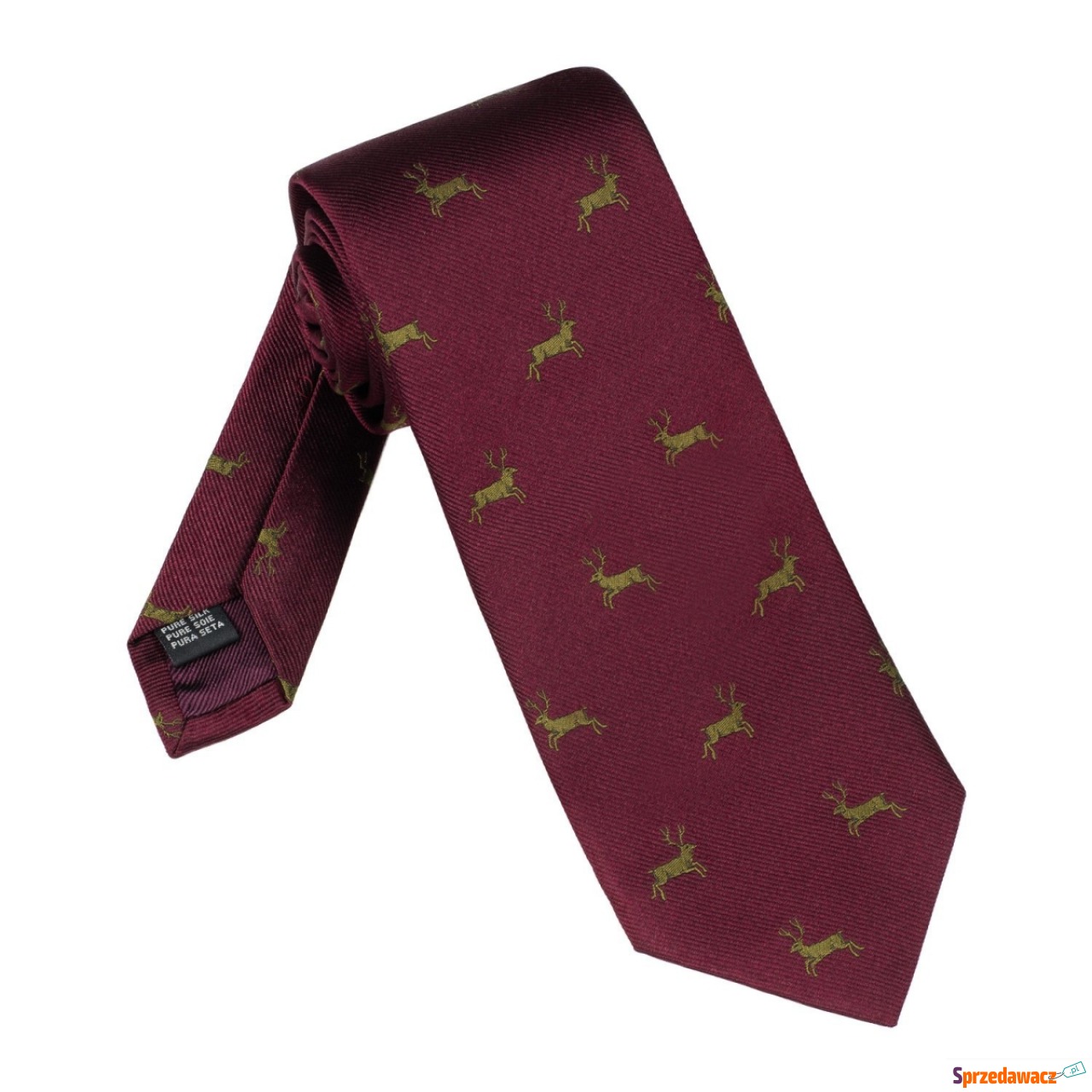 Elegancki bordowy krawat jedwabny...